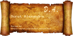 Durst Alexandra névjegykártya