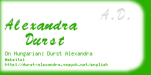 alexandra durst business card